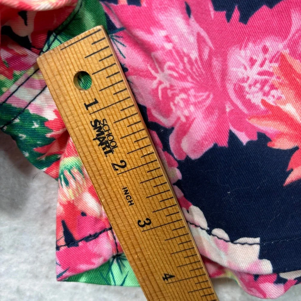 The Childrens Place Girls Size‎ 14 Cactus Floral Shorts Navy Pink Cotton #617